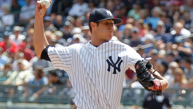 Shane Greene pitching for the New York Yankees